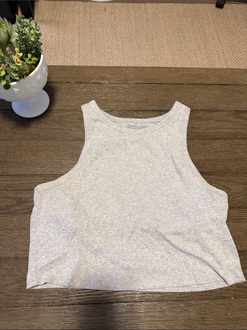 Aerie gray ribbed tank